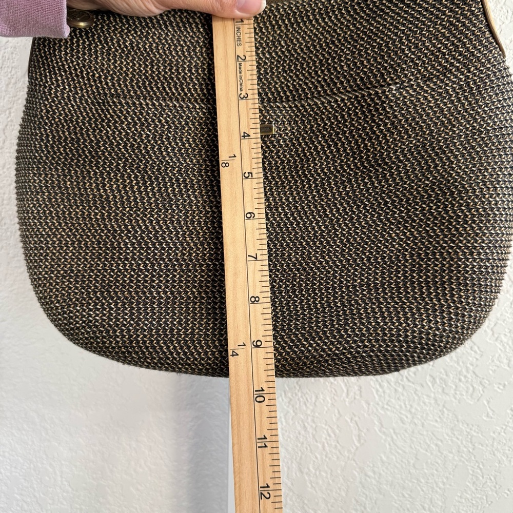 Eric Javits Raffia Shoulder Bag Woven Hobo Crossbody Leather Strap Designer - Picture 15 of 15